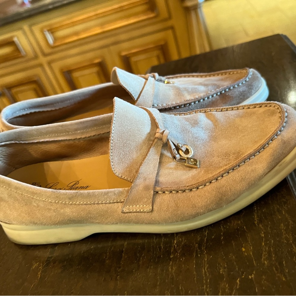 Loro Piana Suede Loafers 39 beige